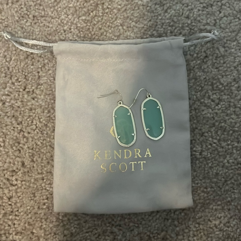 Kendra Scott Elle Silver Drop Earrings in Turquoise